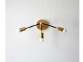 Wall Sconce Black and Gold Brass