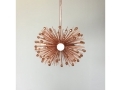 3-Bulb Copper Crystal Beaded Urchin Pendant Lighting