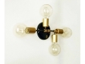 Quattro Brass and Black Modern Wall Sconce