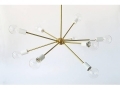 9 Socket Brass Sputnik With White Cups Pendant