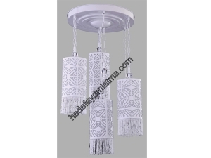 4'lü Beyaz Modern Sarkıt