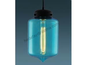 Mavi Camlı Metal Sarkıt