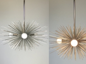 3-Bulb Silver Mini Urchin Chandelier Lighting