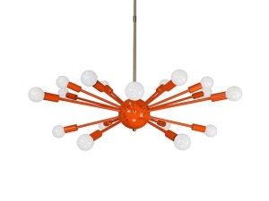 Orange Elliptical Sputnik Chandelier 32