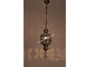 Yeşil Taşlı Metal Aksamlı Sarkıt