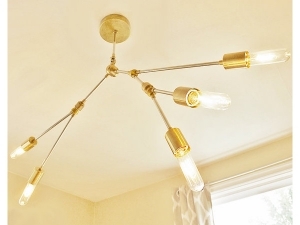 Modern Brass Branching Chandelier