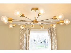 12'li Modern Brass Chandelier