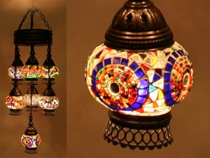 7'li Mozaik Renkli Sarkıt