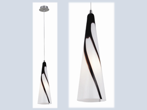 Siyah Çizgili Modern Tekli Beyaz Avize