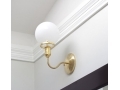 Gold Brass Wall Sconce White