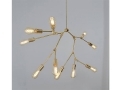 Modernist Branching Brass Pendant