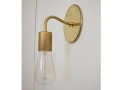 Curved Arm Brass Wall Sconce