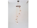 6 Clear Round Glass Shades Pendant