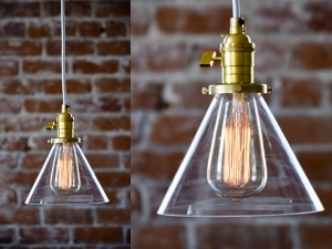 Brass Gold Pendant Light With