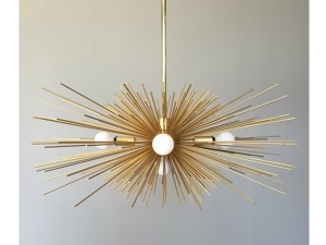 5-Bulb Gold Urchin Chandelier Lighting