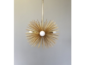 3-Bulb Gold Urchin Chandelier Lighting