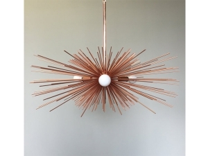 3-Bulb Copper Urchin Chandelier Lighting