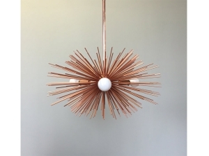 3-Bulb Copper Mini Urchin Chandelier Lighting