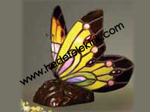 Renkli Kelebek Tiffany Masa Lambası