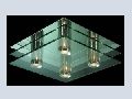 	 Modern Interior Square Glass Ceiling Fixture