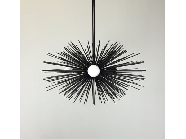 3-Bulb Black Mini Urchin Chandelier Lighting