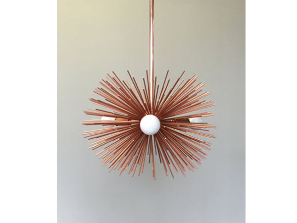 3-Bulb Copper Urchin Pendant Lighting