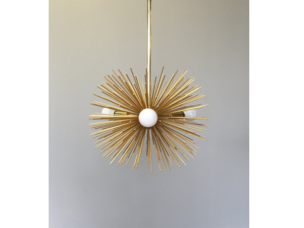 3-Bulb Gold Urchin Pendant Lighting