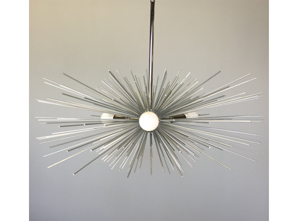 3-Bulb Silver Urchin Chandelier Lighting