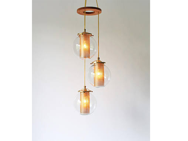  3 Hanging Clear Globe Pendants