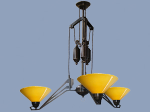 3\'lü Asansörlü Yellow Avize