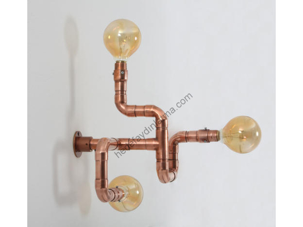 3'lü Bakır Borulu Sconce