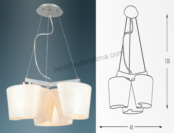 3'lü Opal Camlı Avize