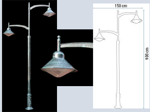 400 cm Endirek 2\'li Bahçe Aydınlatma
