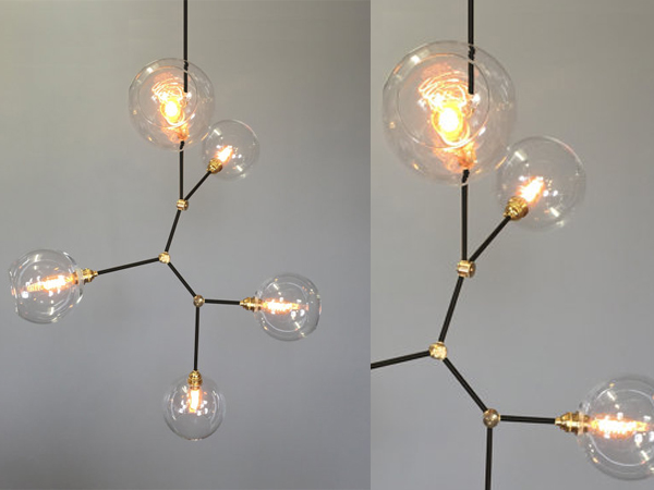 5-Globe Black Constell Chandelier Lighting