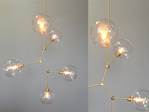 5-Globe Brass Constell Chandelier Lighting