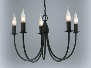 5'li Siyah Metal Avize