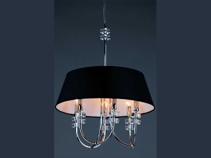 6\'li Modern Siyah Kristal Avize