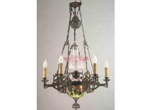 6 Black Gas Lamp Ceramic Chandelier