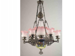 6 Black Pink Gas Lamp Ceramic Chandelier