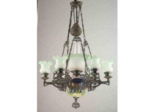 6 Black Yeşil Gas Lamp Ceramic Chandelier