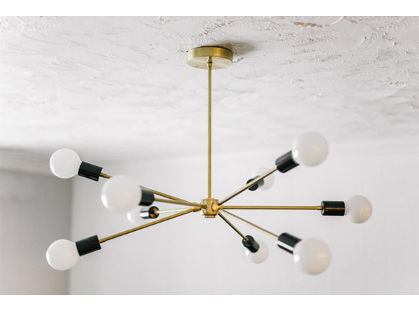 9 Socket Brass Sputnik Pendant