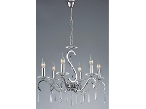 Chrome and Black Color Classic Six Pendant