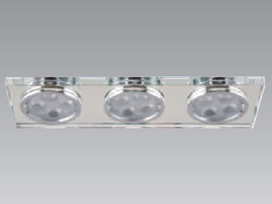 Mirror Square Glass Flush Mount Trio Spot