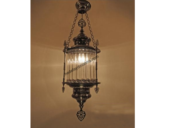Two Chain Pendant with Glass
