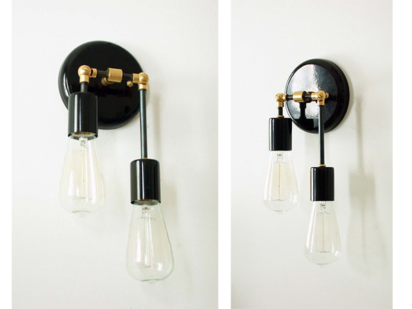 Double Wall Sconce Black Lamp Modern Wall Lighting