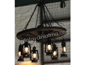 Oil Lamp Wheel Pendant
