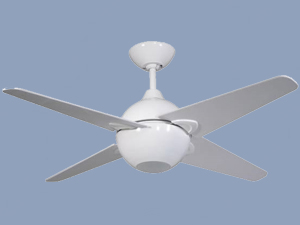 Globe Ceiling Fan in White