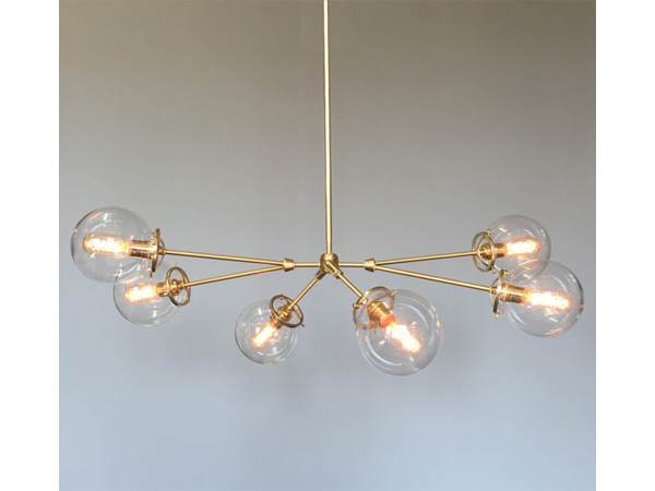 Horizontal Brass Reef Chandelier Lighting
