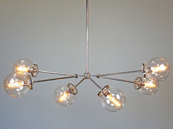 Horizontal Nickel Reef Chandelier Lighting