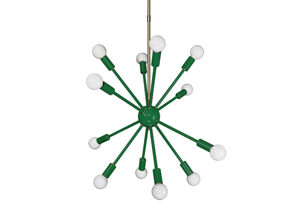 Kelly Green Spherical Sputnik Chandelier 24